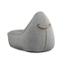 Cobana Lounge Chair og Pouf i lysegrå, slidstærk og vandafvisende sækkestol med ryglæn og rund puf.