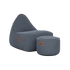 Cobana Lounge Chair and Pouf in Kirra Indigo color with soft fabric and relaxed shape.