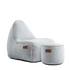Cobana Junior Lounge Chair og puf i sand melange farve med rund form og blødt tekstil.