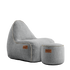 Cobana Junior Lounge Chair og Pouf i sand melange farve, sækkestol til børn med rund puf.