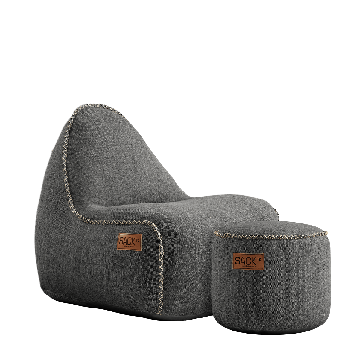 Cobana Junior Lounge Chair & Pouf | Cobana Junior Lounge Chair & Pouf - Cobana Grey | SACKit