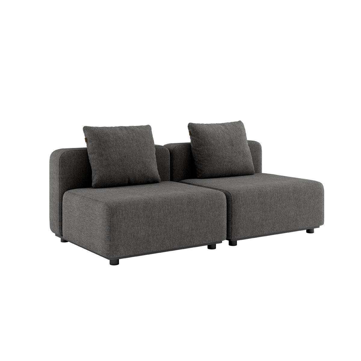 Cobana Lounge Sofa 2-personers udendørs sofa i grå med pulverlakeret aluminiumsramme uden armlæn og puf.