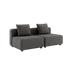 Cobana Lounge Sofa 2-personers udendørs sofa i grå med pulverlakeret aluminiumsramme uden armlæn og puf.