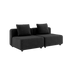 Sort Cobana Lounge Sofa med to moduler uden armlæn og puf i pulverlakeret aluminium og tekstil.