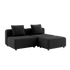 Sort Cobana Lounge Sofa med to moduler og puf, uden armlæn, til udendørs brug.