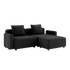 Sort Cobana Lounge Sofa med armlæn og puf i pulverlakeret aluminium og vandafvisende tekstil.