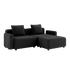 Sort Cobana Lounge Sofa med armlæn og puf i pulverlakeret aluminium og vandafvisende tekstil.