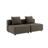 Cobana Lounge Sofa 2-personers uden armlæn i brun med pulverlakeret aluminiumsramme og tekstilpolstring.