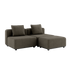 Cobana Lounge Sofa 2-personers udendørs sofa i brun med puf og uden armlæn i pulverlakeret aluminium.