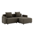 Cobana Lounge Sofa 2-personers i brun med armlæn og puf, udendørs med skandinavisk design.
