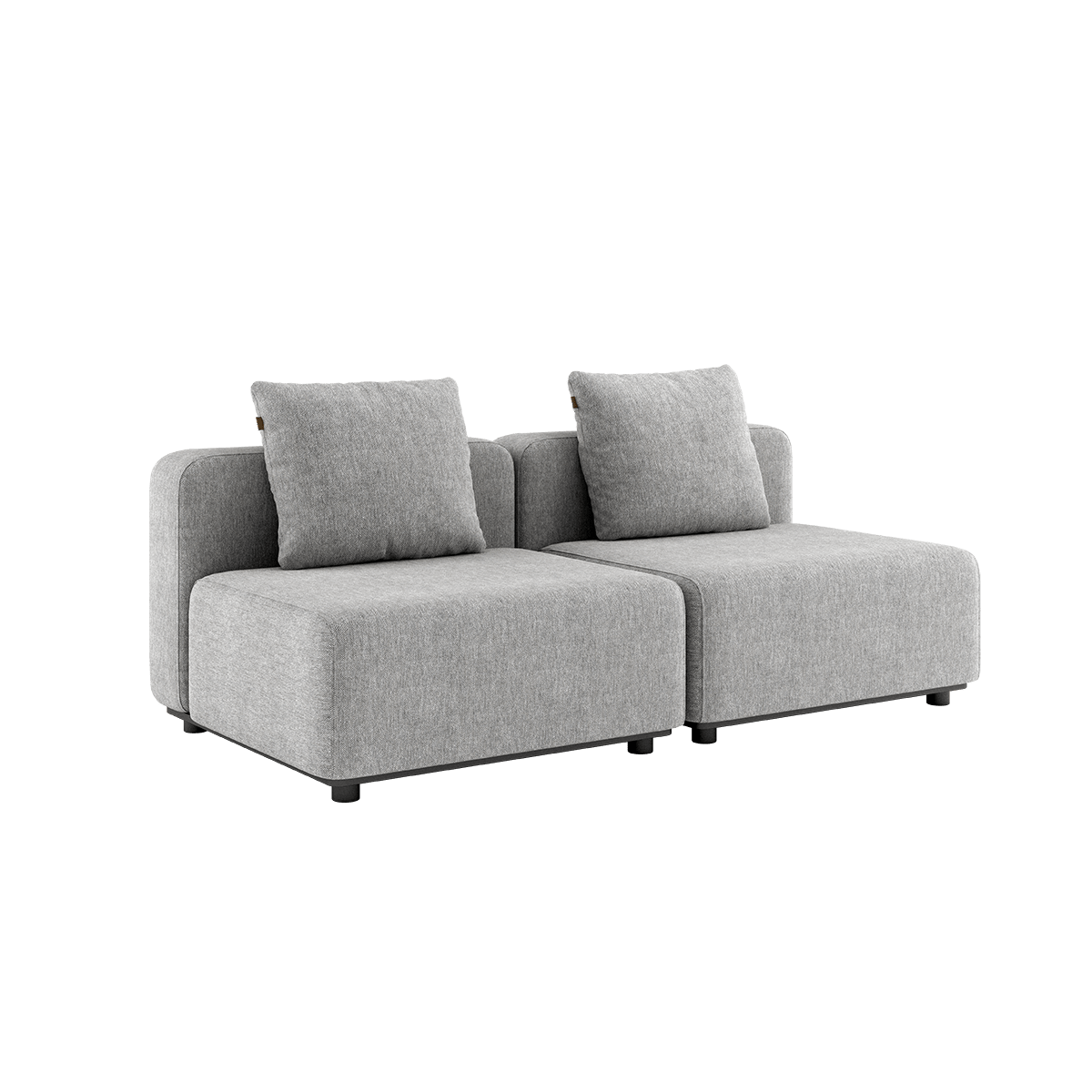 Cobana Lounge Sofa 2-personers i Cobana Sand Melange uden armlæn og puf, udendørs aluminium og tekstil