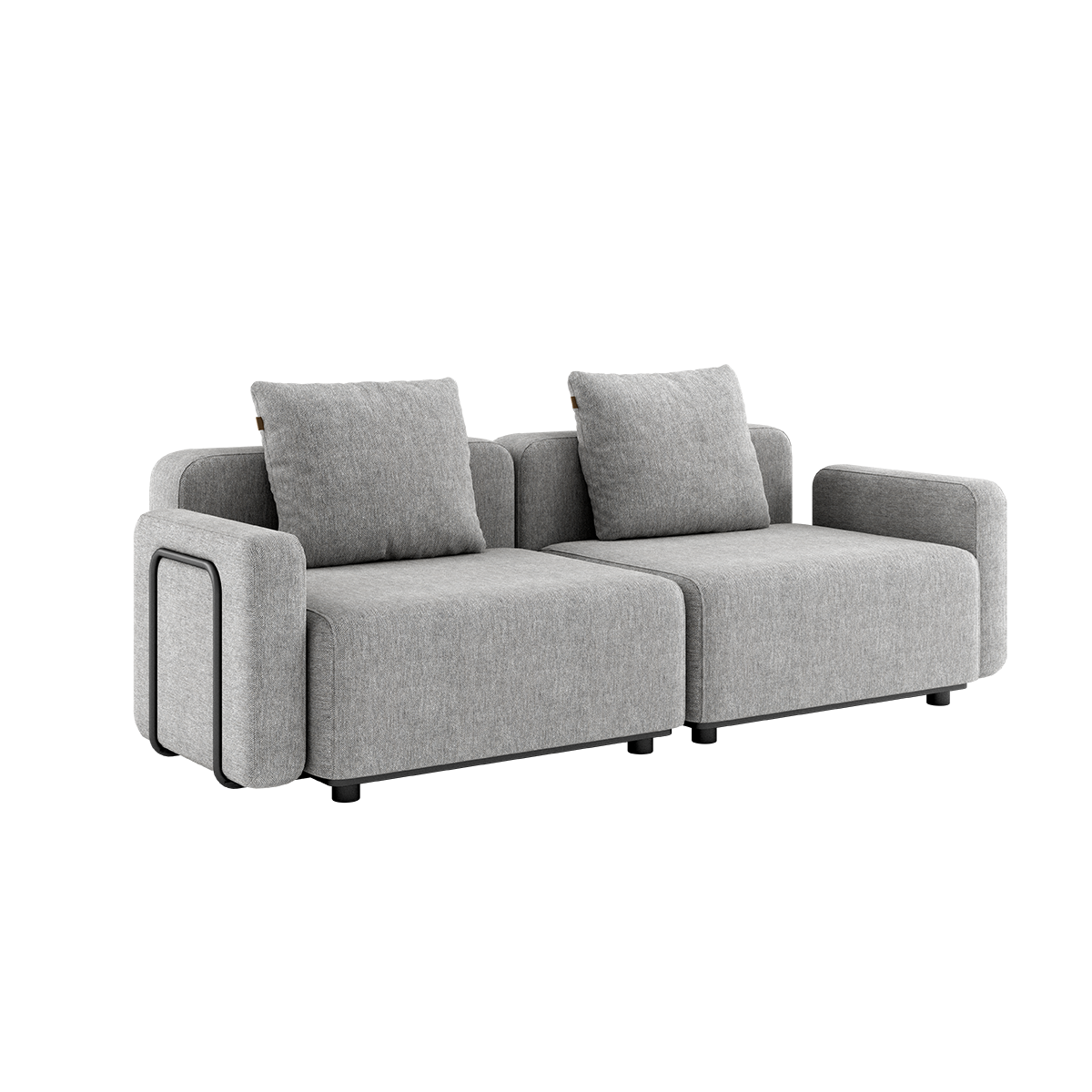Cobana Lounge Sofa 2-personers i Cobana Sand Melange med armlæn uden puf i udendørs miljø.