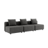 Cobana Lounge Sofa 3-personers udendørs sofa i grå uden armlæn og puf, med aluminiumsramme og puder.