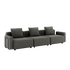 Cobana Lounge Sofa i grå med armlæn, tre sæder, uden puf, udendørs aluminium og tekstil.