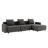 Cobana Lounge Sofa 3-personers i grå med armlæn og puf, udendørs modulopbygget design.