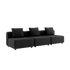 Cobana Lounge Sofa 3-personers udendørs sofa i sort uden armlæn og puf med aluminiumsramme og tekstil.