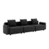 Cobana Lounge Sofa 3-personers udendørs sofa i sort med armlæn uden puf, modulopbygget design.