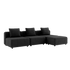 Sort Cobana Lounge Sofa med tre moduler og puf uden armlæn i udendørs miljø.