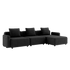 Sort Cobana Lounge Sofa med armlæn og puf i pulverlakeret aluminium og Olefin tekstil til udendørs brug.