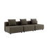 Cobana Lounge Sofa 3-personers udendørs sofa i brun uden armlæn og puf med pulverlakeret aluminiumsramme
