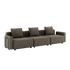Cobana Lounge Sofa i brun med armlæn, tre-sæders udendørs sofa uden puf i skandinavisk design.