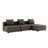 Cobana Lounge Sofa i brun med tre moduler og puf, uden armlæn, til udendørs brug.