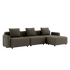 Cobana Lounge Sofa i brun med armlæn og puf, modulopbygget udendørs sofa med rene linjer.