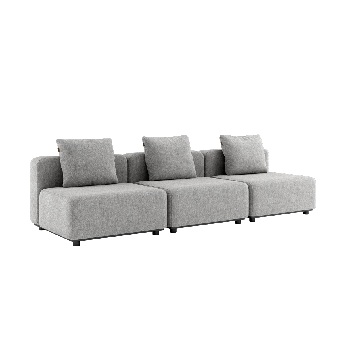 Cobana Lounge Sofa 3-personers i Cobana Sand Melange uden armlæn og puf, udendørs modulopbygget sofa.