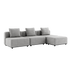 Udendørs Cobana Lounge Sofa i Cobana Sand Melange med tre moduler og puf uden armlæn.