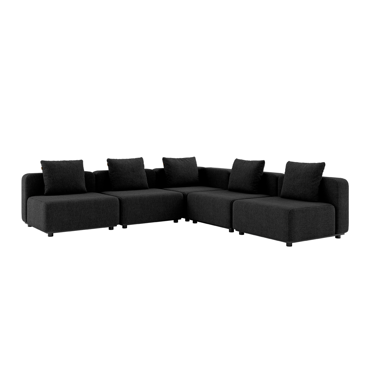 Sort Cobana Lounge Sofa hjørnesofa uden armlæn i modulopbygget design til udendørs brug.
