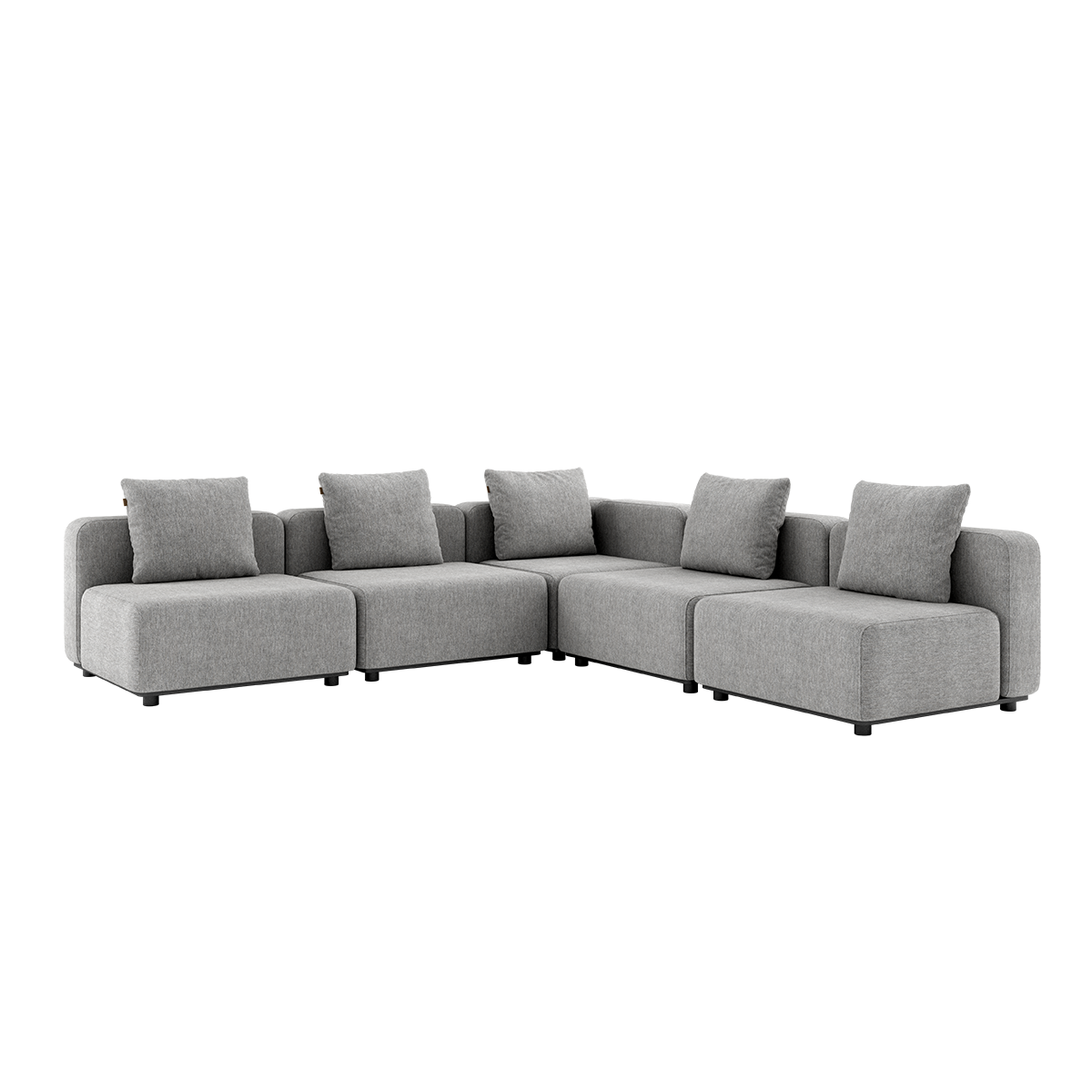Cobana Lounge Sofa 5-personers hjørnesofa i Cobana Sand Melange uden armlæn i udendørs miljø.