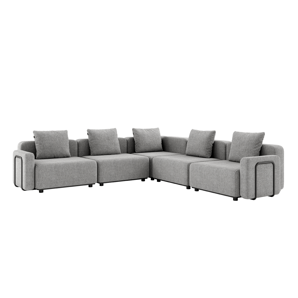 Cobana Lounge Sofa 5-personers hjørnesofa i Cobana Sand Melange med armlæn, udendørs modulopbygget design.