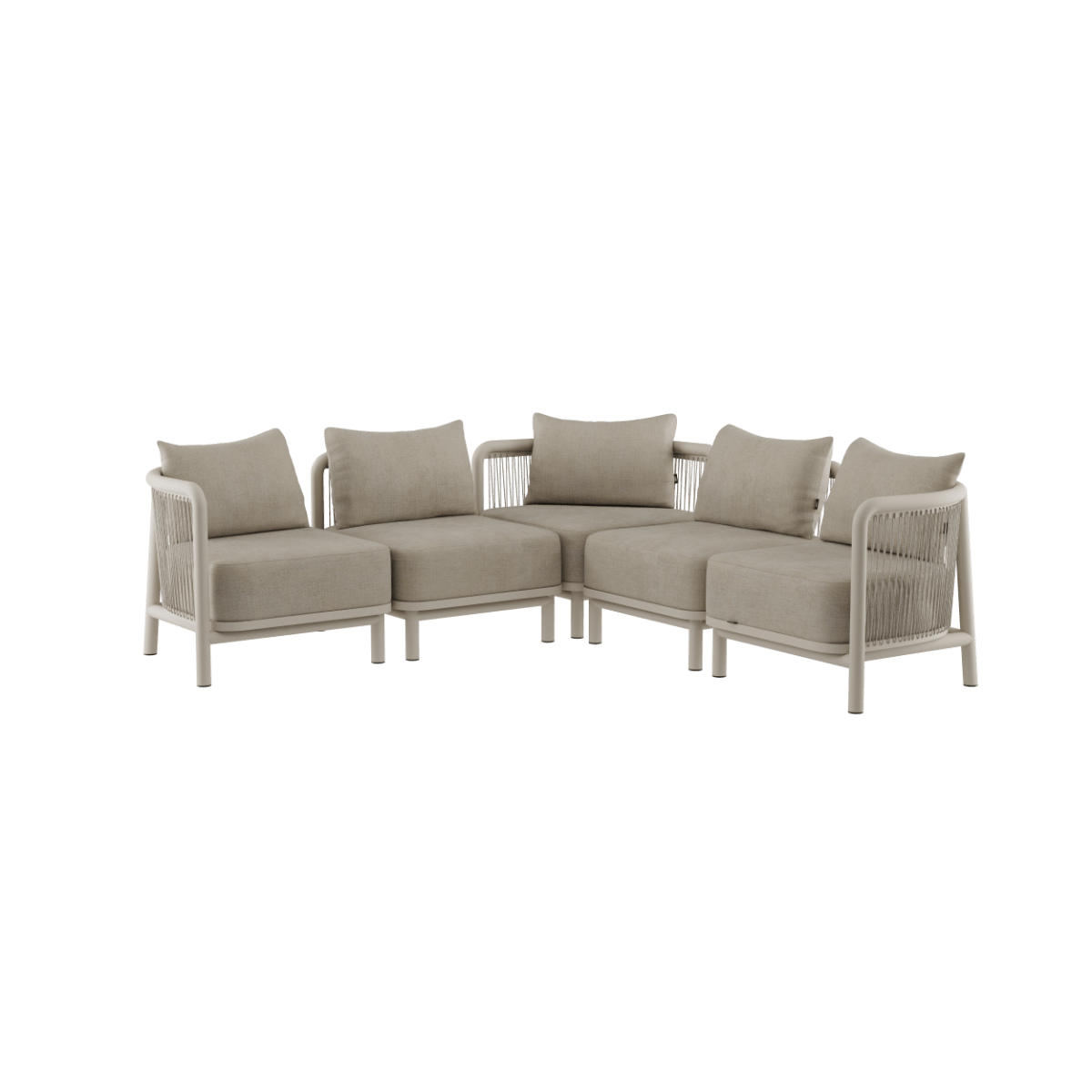 Kirra Lounge Sofa corner module in sand color with aluminum frame and Olefin textile for outdoor use