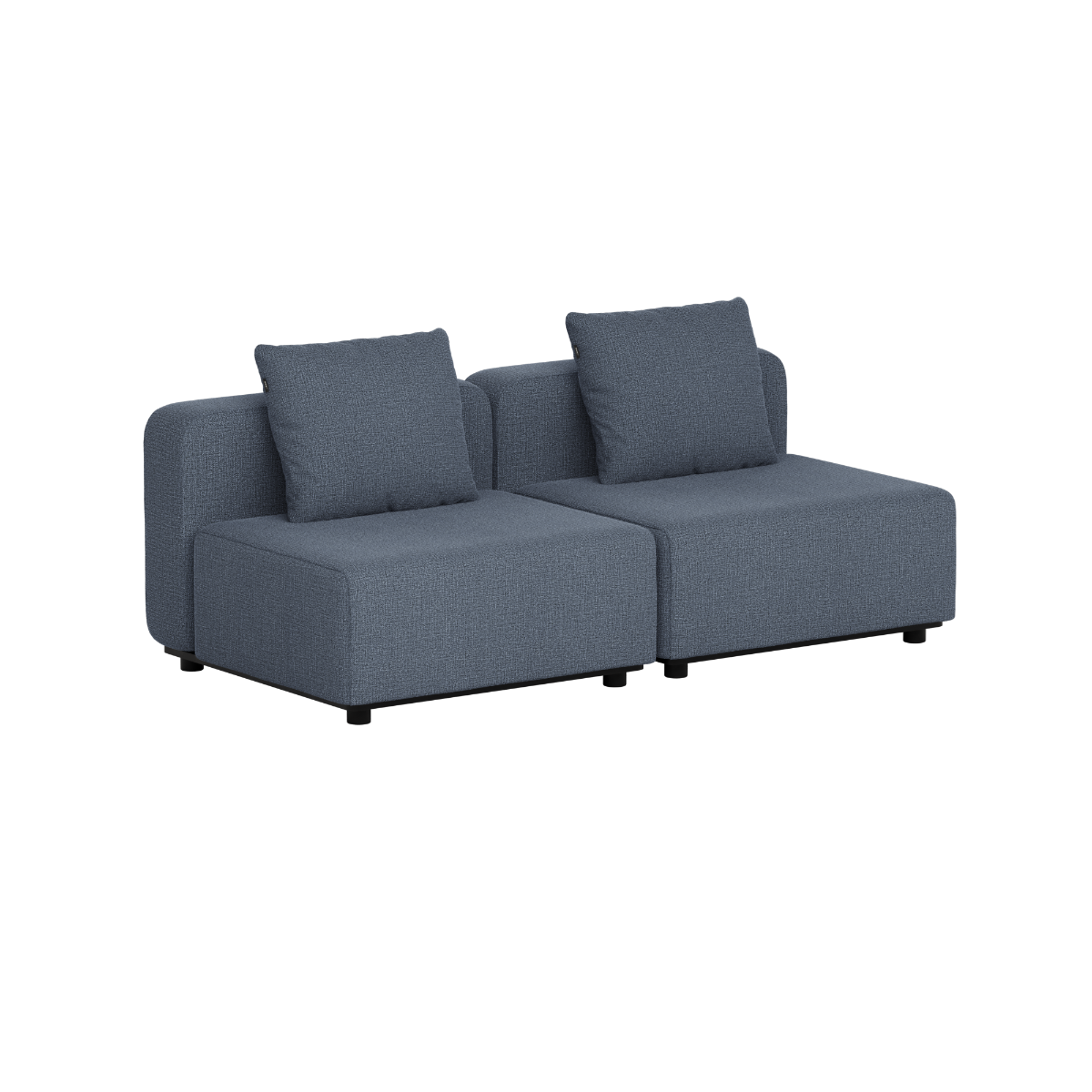 Mørkegrå modulopbygget Cobana loungesofa til udendørs brug med to siddepladser og bløde ryghynder fra sackit designet i Danmark