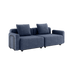 Cobana Lounge Sofa 2-seater in Kirra Indigo with armrests, outdoor modular aluminum frame sofa.