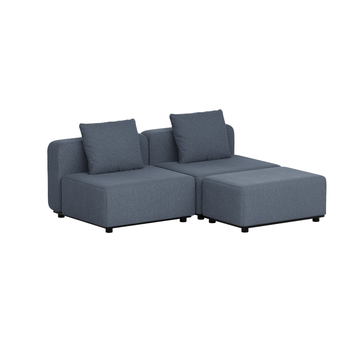 Mørkegrå Cobana loungesofa fra sackit med to brede siddepladser og ryghynder i skandinavisk design til terrasse eller have