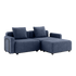 Udendørs Cobana Lounge Sofa i Kirra Indigo med armlæn og puf, modulopbygget og i aluminium.