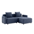 Udendørs Cobana Lounge Sofa i Kirra Indigo med armlæn og puf, modulopbygget og i aluminium.
