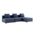 Udendørs Cobana Lounge Sofa i Kirra Indigo med tre moduler og puf, uden armlæn.