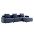 Udendørs Cobana Lounge Sofa i Kirra Indigo med armlæn og puf, modulopbygget med rene linjer.