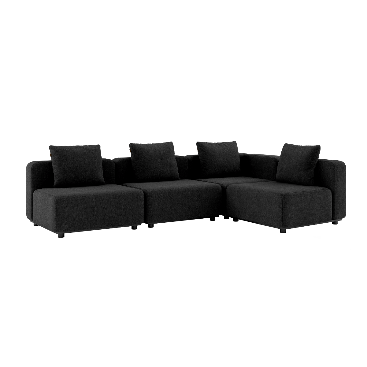 Sort Cobana Lounge Sofa hjørnesofa uden armlæn i pulverlakeret aluminium og vandafvisende tekstil.