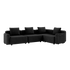 Sort Cobana Lounge Sofa hjørnesofa med armlæn i pulverlakeret aluminium og Olefin tekstil, 4-personers udendørs model.