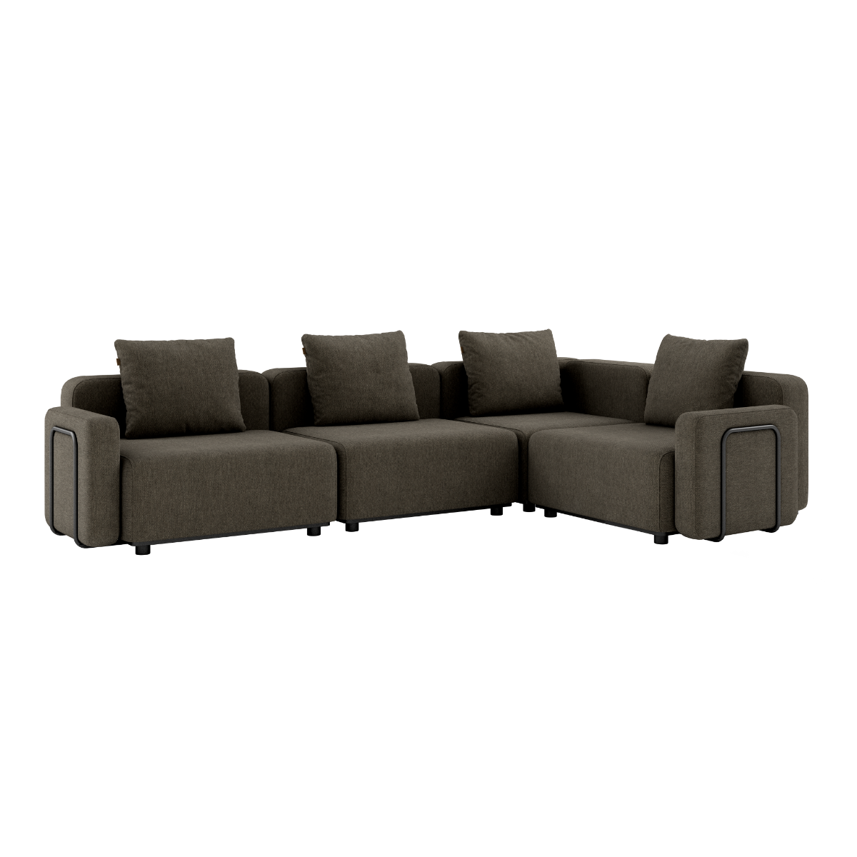 Cobana Lounge Sofa i brun med armlæn, modulopbygget hjørnesofa til udendørs brug.