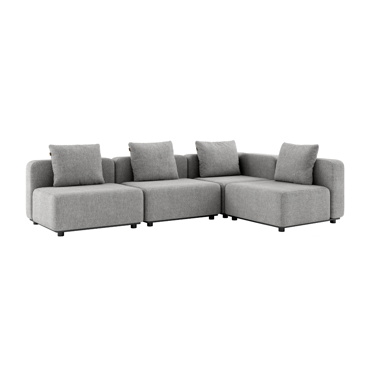 Cobana Lounge Sofa i sand melange uden armlæn, modulopbygget udendørs hjørnesofa med puder.
