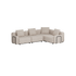 Beige modulopbygget hjørnesofa fra sackit med fire siddepladser og bløde ryghynder i et enkelt skandinavisk design