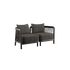 Udendørs Kirra Lounge Sofa i sort med aluminiumsstel og Olefin tekstil, 2-personers model.