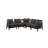 Kirra Lounge Sofa hjørnesofa i sort olefin tekstil med aluminiumsramme til udendørs brug.