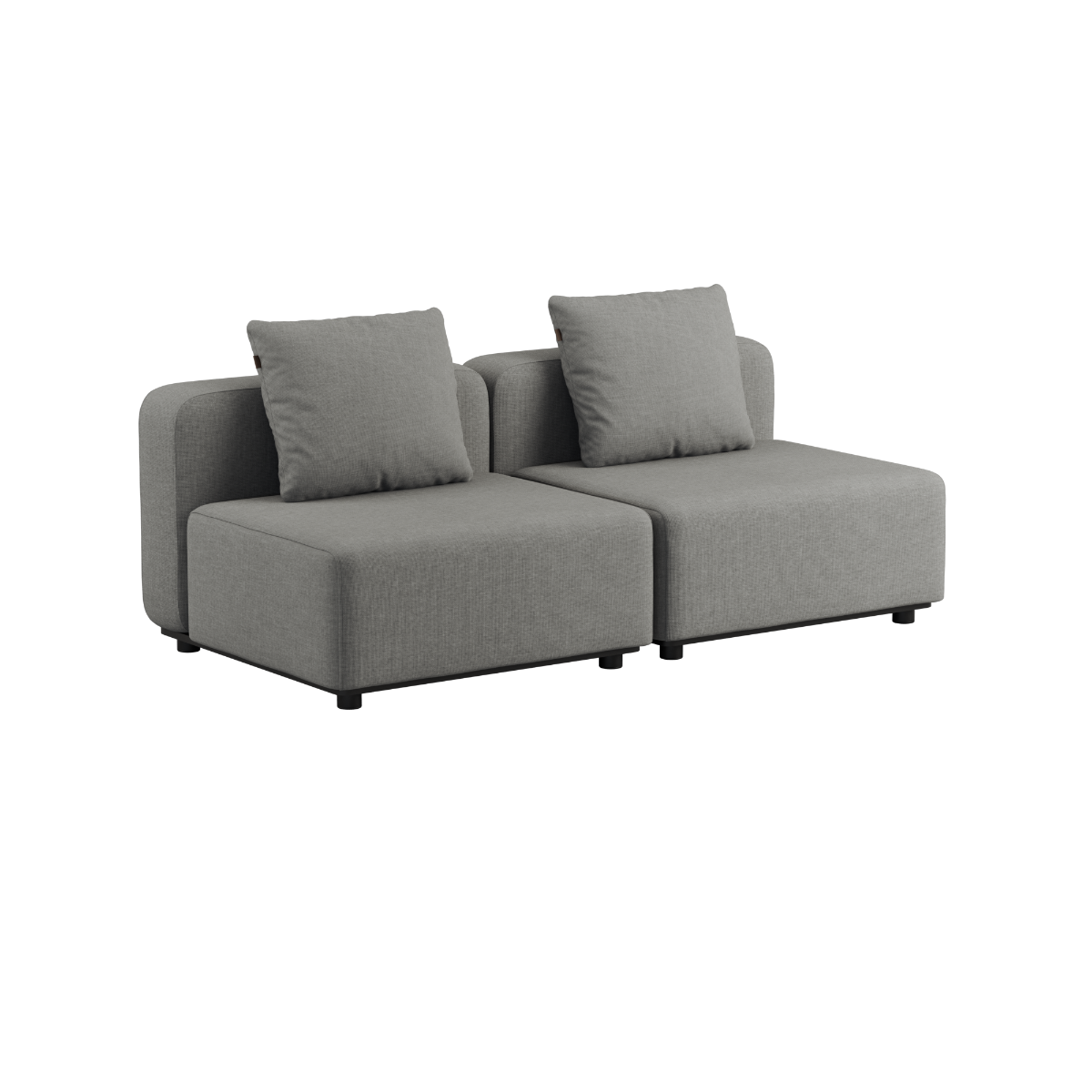 Kirra Sand Cobana Lounge Sofa med armlæn og puf i pulverlakeret aluminiumsramme til udendørs brug.