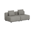 sackit Cobana modulopbygget loungesofa i gråt stof med to brede siddepladser og to bløde ryghynder til terrasse eller have