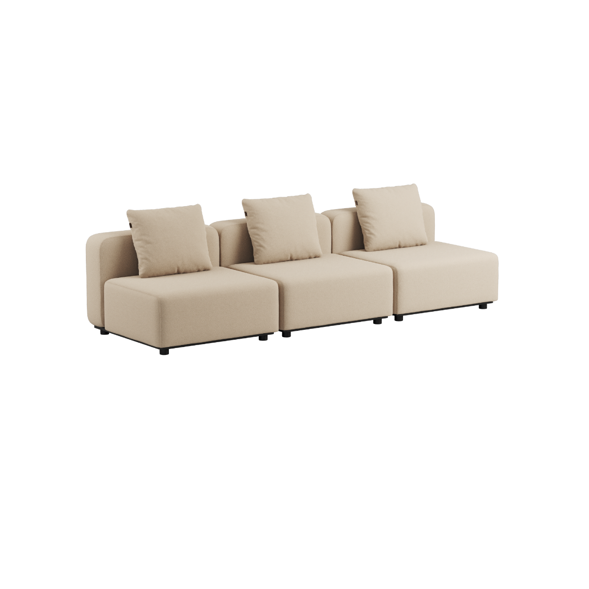 Cobana Lounge Sofa 3-personers i Cobana Grey med armlæn og puf i udendørs miljø